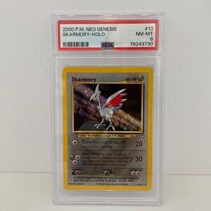 Pokémon 1999 P.M. Neo Genesis Skarmory Holo PSA 8 Near Mint - Mint Pokémon Card